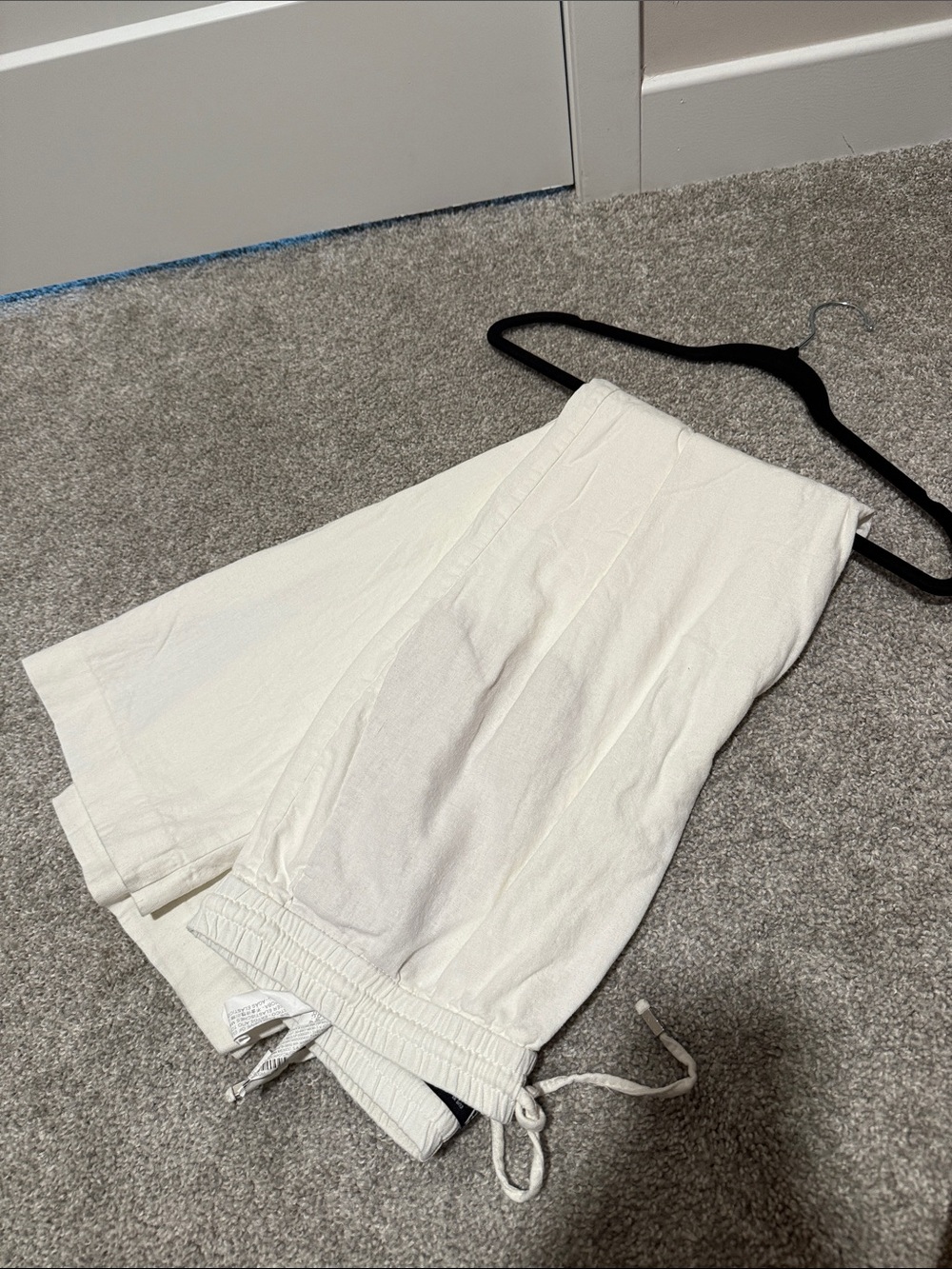 Zara Cream Drawstring Linen-Blend Bermuda Shorts